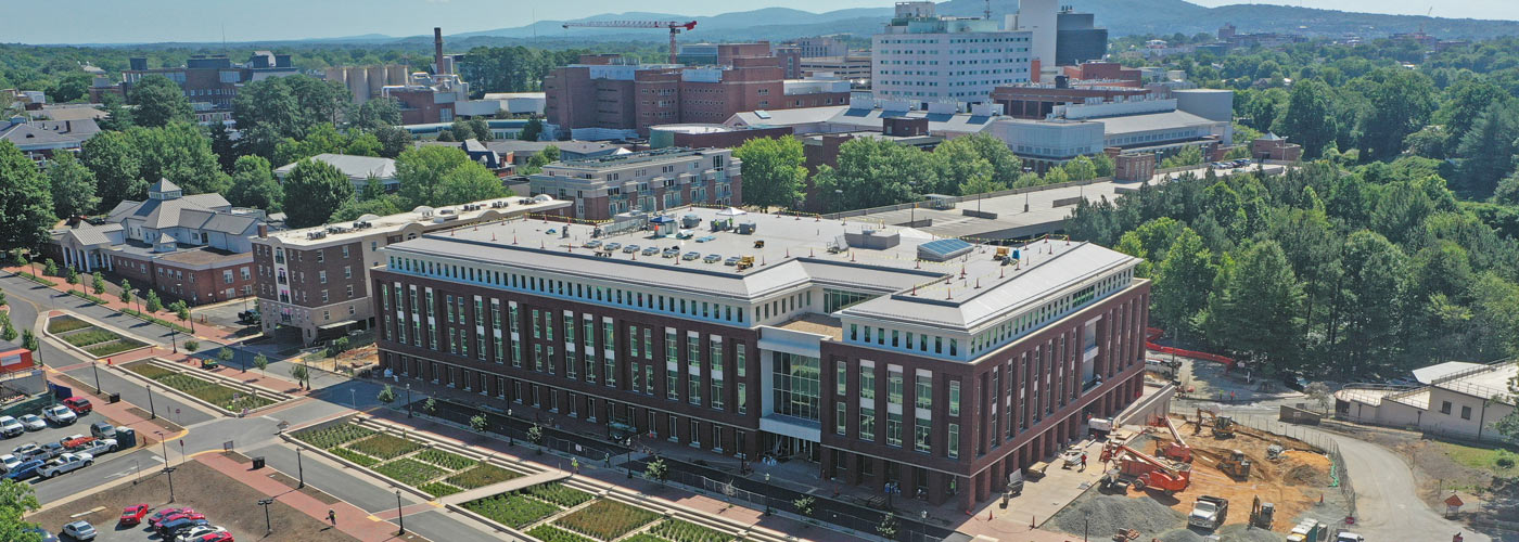 Aerial view of the Student Health and Wellness Center